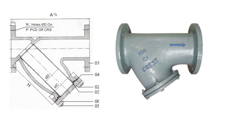 Y - TYPE STRAINERS → CAST IRON